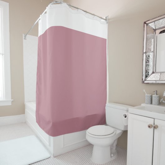 White and Pink Two Tone Shower Curtain シャワーカーテン (インサイチュ)