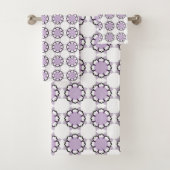 White and purple geometric mandala pattern Towel バスタオルセット (インサイチュ)