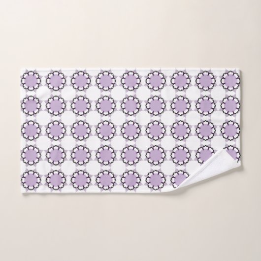 White and purple geometric mandala pattern Towel バスタオルセット (ハンドタオル)