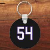 White And Purple Number 54 Jersey Player Uniform # キーホルダー (正面)