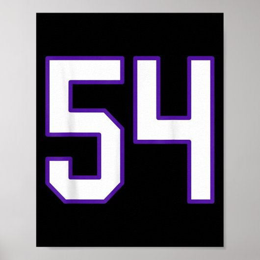 White And Purple Number 54 Jersey Player Uniform # ポスター (正面)