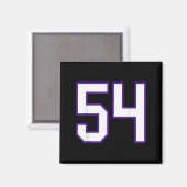 White And Purple Number 54 Jersey Player Uniform # マグネット (正面/裏面)