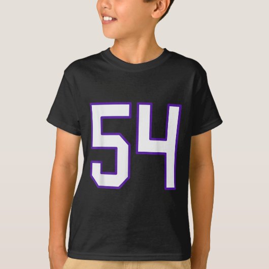 White And Purple Number 54 Jersey Player Uniform # Tシャツ (正面)