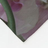 White and Purple Orchids フリースブランケット (角)