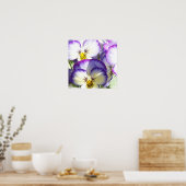 White and Purple Violas Poster ポスター (キッチン)