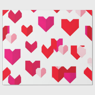 White and Read Origami Style Valentine Wrapping  ラッピングペーパー