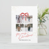White and Red Aesthetic Family Christmas Card セーブザデート (スタンド正面)