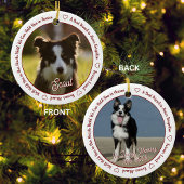 White and Red Dog Memorial Forever Loved Pet Loss  セラミックオーナメント