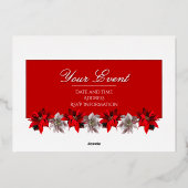 White and Red Poinsettias Foil Invitation 箔招待状 (裏面)