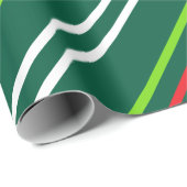 White and Red Stripes on Dark Green Christmas ラッピングペーパー (ロールコーナー)