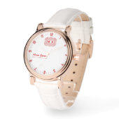 White and Rose Personalized Custom Monogram Elegan 腕時計 (傾斜)