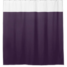 White and Royal Purple Two Tone Shower Curtain シャワーカーテン