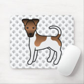 White And Tan Smooth Fox Terrier Cute Cartoon Dog マウスパッド (マウス)