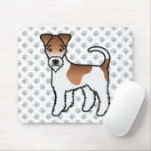 White And Tan Wire Fox Terrier Cute Cartoon Dog マウスパッド (マウス)