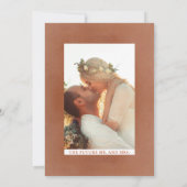 White and Terracotta Floral Engagement Party Photo 招待状 (裏面)