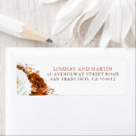 White and Terracotta Flowers Elegant Botanical ラベル<br><div class="desc">Floral boho white terracotta and burgundy red flowers address labels</div>