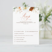 White and Terracotta Flowers Wedding RSVP (スタンド正面)