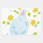 White and yellow peace Dove ラッピングペーパーシート (正面3)