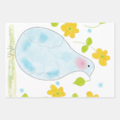 White and yellow peace Dove ラッピングペーパーシート (正面2)