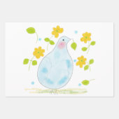 White and yellow peace Dove ラッピングペーパーシート (正面)