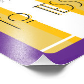 White and Yellow Stripes & Purple Trim  フォトプリント (角)