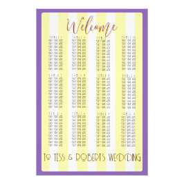 White and Yellow Stripes & Purple Trim  フォトプリント