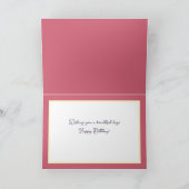 White Anemone Botanical Elegant Happy Birthday カード (内部)