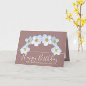 White Anemone Botanical Elegant Happy Birthday カード (黄色い花)