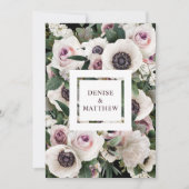 White Anemone on True Black日付Inviを保存 招待状 (正面)