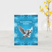 White Angel Dachshund Christmas カード (黄色い花)