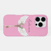 White Angel Feathers Key iPhoneケース (裏面横)