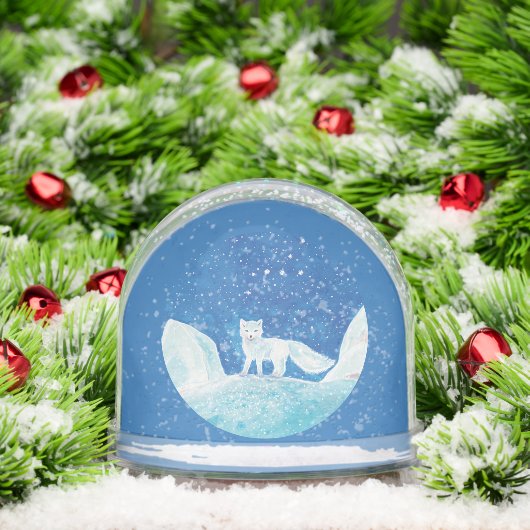 White Arctic Fox (Vulpes lagopus) Illustration  (クリスマス)