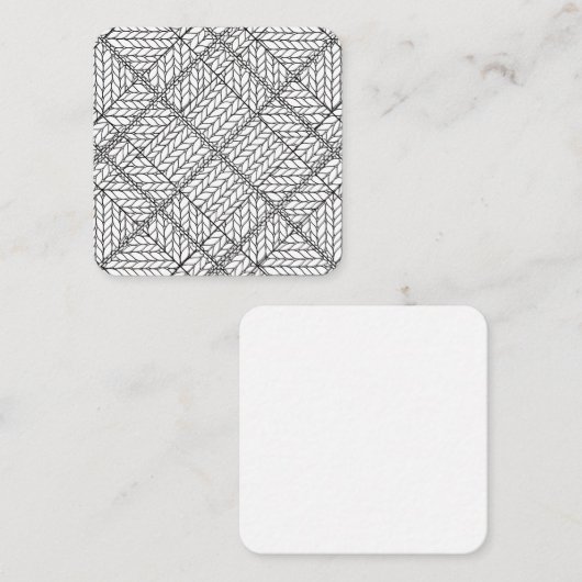 WHITE ARGYLE KNIT 2.5" スクエア フラット カード (正面/裏面)