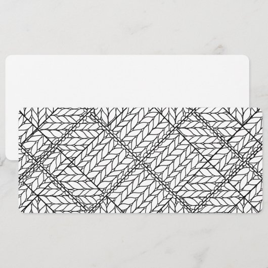 WHITE ARGYLE KNIT 4x9.25 フラットカード / 横向き カード (正面/裏面)