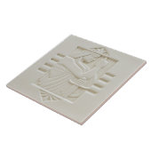 White Art Deco Design Ceramic Tile タイル (側面)