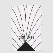 White Art Deco Design Personalised ゴルフタオル (正面)