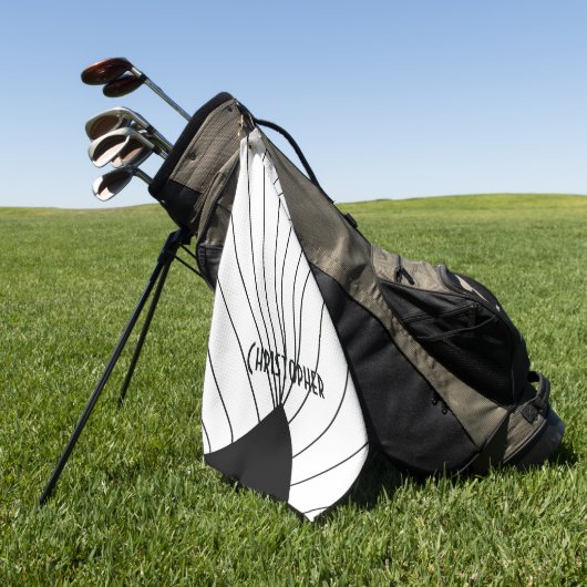 White Art Deco Design Personalised ゴルフタオル (グリーン)