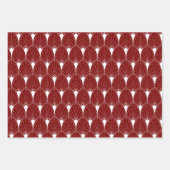 White Art Deco Pattern On Black ラッピングペーパーシート (正面2)