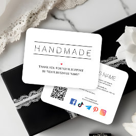 White Artisan Biz Modern Design QR & Social 名刺