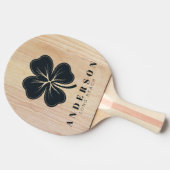 White Ash Wood Four Leaf Clover with Name 卓球ラケット (横)