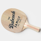 White Ash Wood Retro Family Name & Year 卓球ラケット (横)