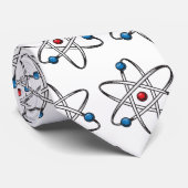 White Atom Molecule Pattern Teacher Science ネクタイ (ロール)