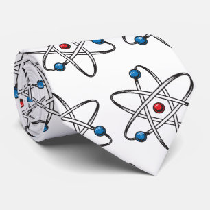 White Atom Molecule Pattern Teacher Science ネクタイ