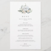 White Autumn Pumpkin Greenery Monogram Event Menu (正面)