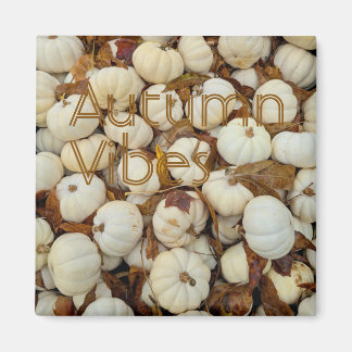 White Autumn Vibes Monogram Pumpkin Magnet マグネット