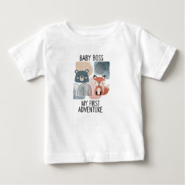White Baby Boss T-Shirt for Newborns and Kids ベビーTシャツ