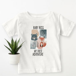 White Baby Boss T-Shirt for Newborns and Kids  ベビーTシャツ