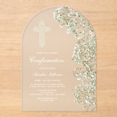 White Baby's Breath Arch Confirmation アクリル招待状 (正面)