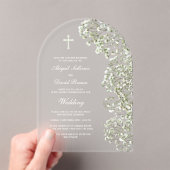 White Baby's Breath Arch Wedding アクリル招待状 (インサイチュ (ポータブル))