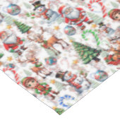 White Background Christmas Decorative Pattern テーブルクロス (アングル)